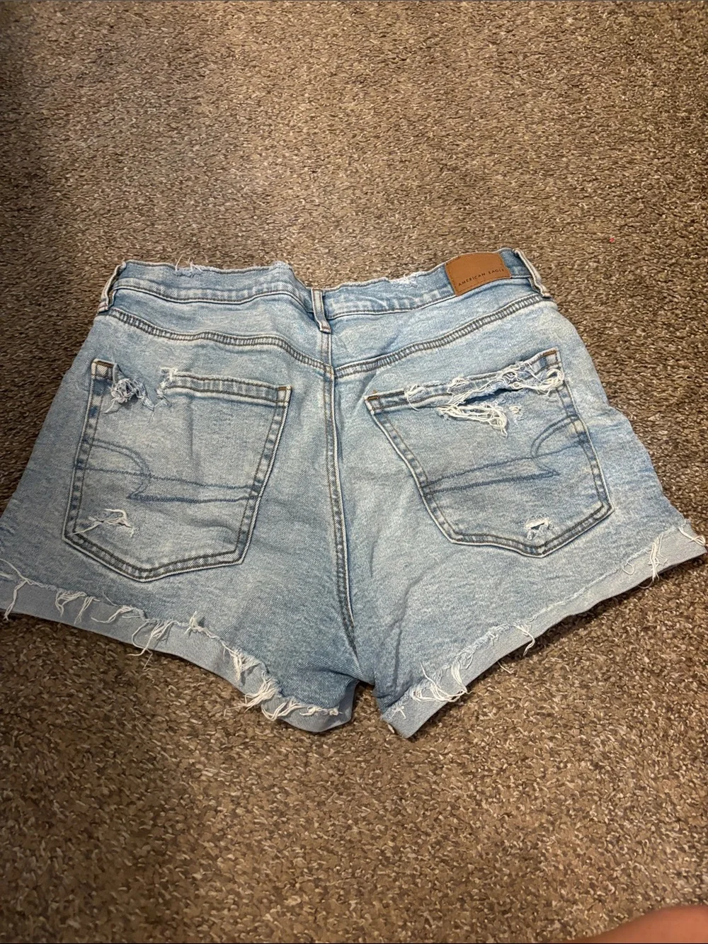 American Eagle Outfitters Light Wash Distressed Denim Shorts